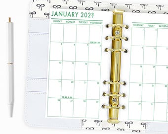 Personal Monthly Fae Grove Gradient Planner Insert, Month on 2 Pages Ring Binder Refill
