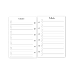 Printed Pocket  To Do List Circles Checklist Planner Refill, 3.2&quot; x 4.7&quot;, 15 or 30 Count, Functional Insert