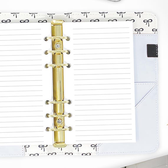 Personal Lined Paper Planner Insert, Wide or College Ruled, Undated