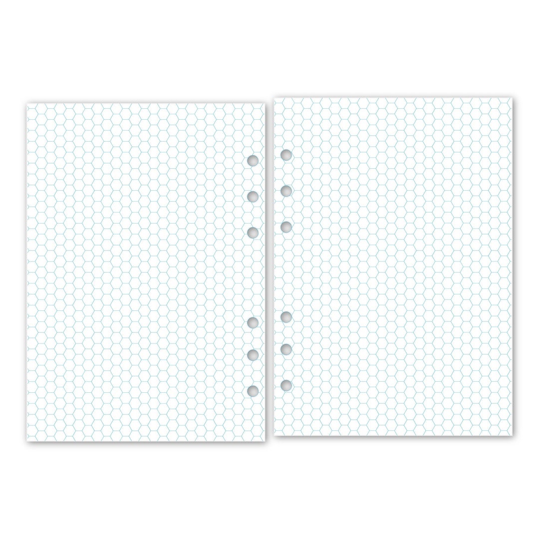 Printed A5 Rings Hexagon Grid Planner Refill 5.83 X 8.27 Etsy