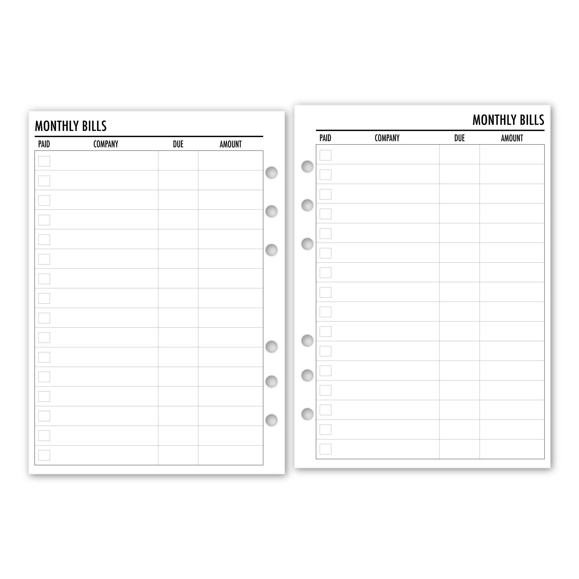 CityGirl Planners A5 Size Week on 1 Page Horizontal Planner Insert Refill,  Fits 6-Rings Binders - Filofax, LV GM, Choice of Quantity