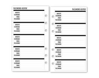 Personal Password Keepers Refill, 3.74&quot; x 6.73&quot;, Information Tracker, Secure Internet Account Organizer, Website Login Record, Data Security
