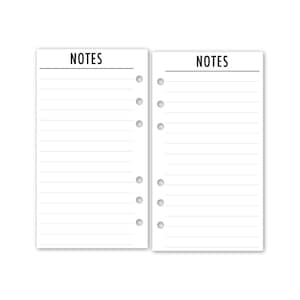 Personal Notes Refill, 3.74&quot; x 6.73&quot;, Minimalist Lined Writing Paper, Notetaking Sheets, Daily Idea Journal, Everyday Classic Notebook Pages