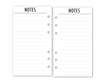 Personal Notes Refill, 3.74&quot; x 6.73&quot;, Minimalist Lined Writing Paper, Notetaking Sheets, Daily Idea Journal, Everyday Classic Notebook Pages