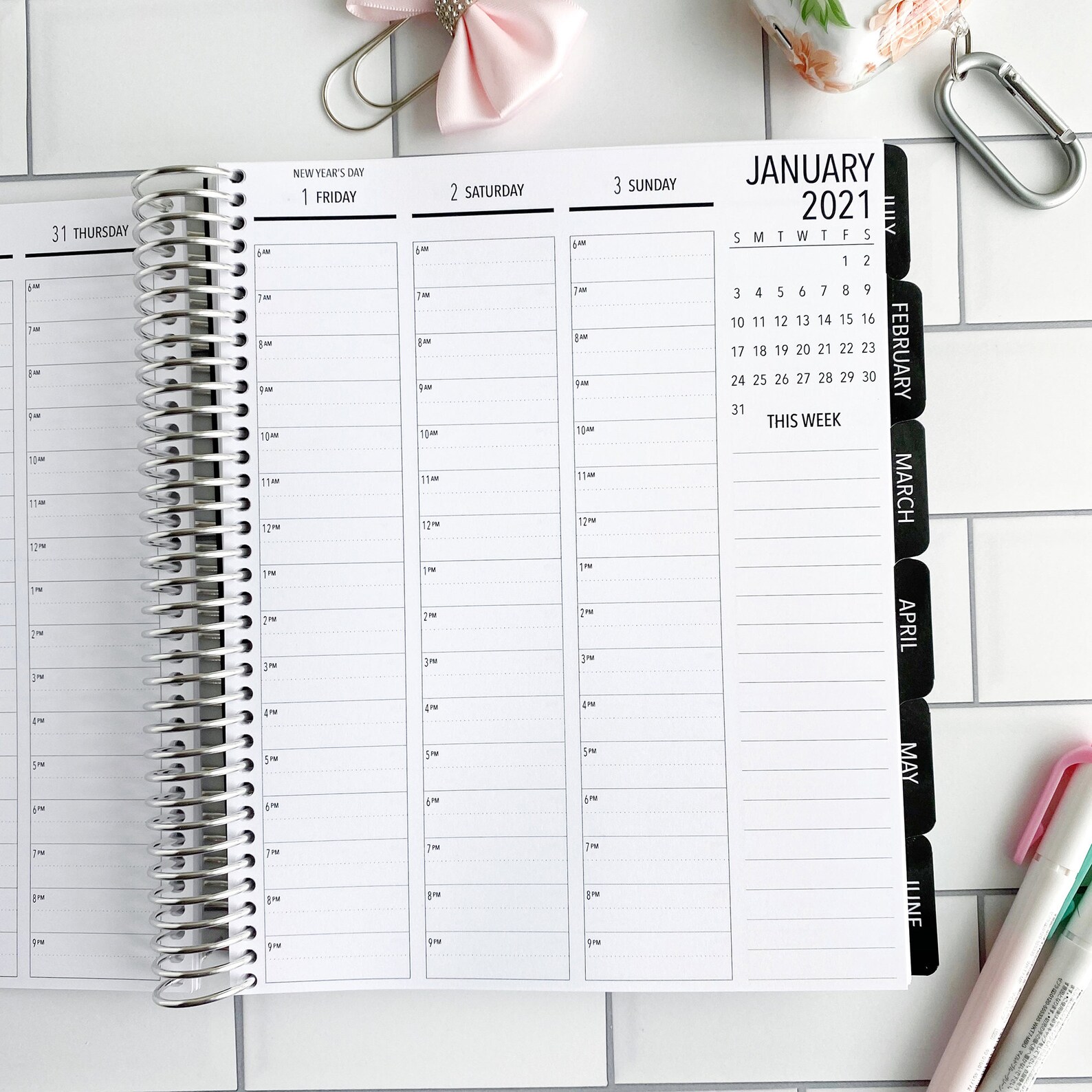 2021 Monthly & Weekly Complete Spiral Bound Coiled planner Etsy