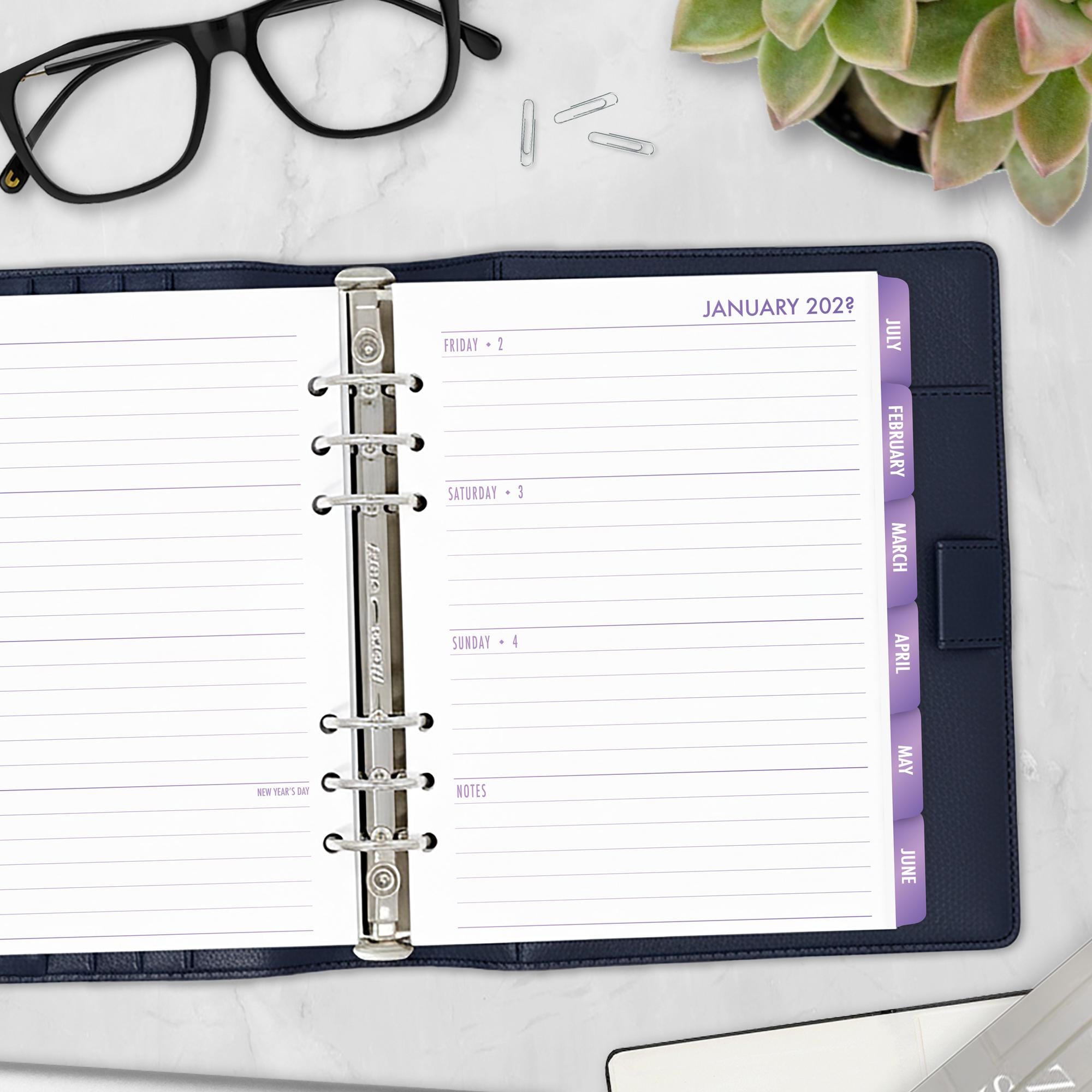 A5 Tabbed Complete Horizontal Calendar Refill, Printed Monthly Weekly ...