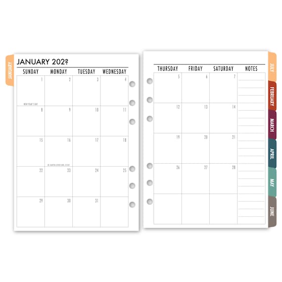 TABBED 2024 Calendar fits Louis Vuitton Medium MM Agenda Weekly+Monthly  Refill