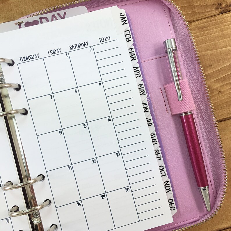 Small monthly planner tabs permanent adhesive laminate etsy