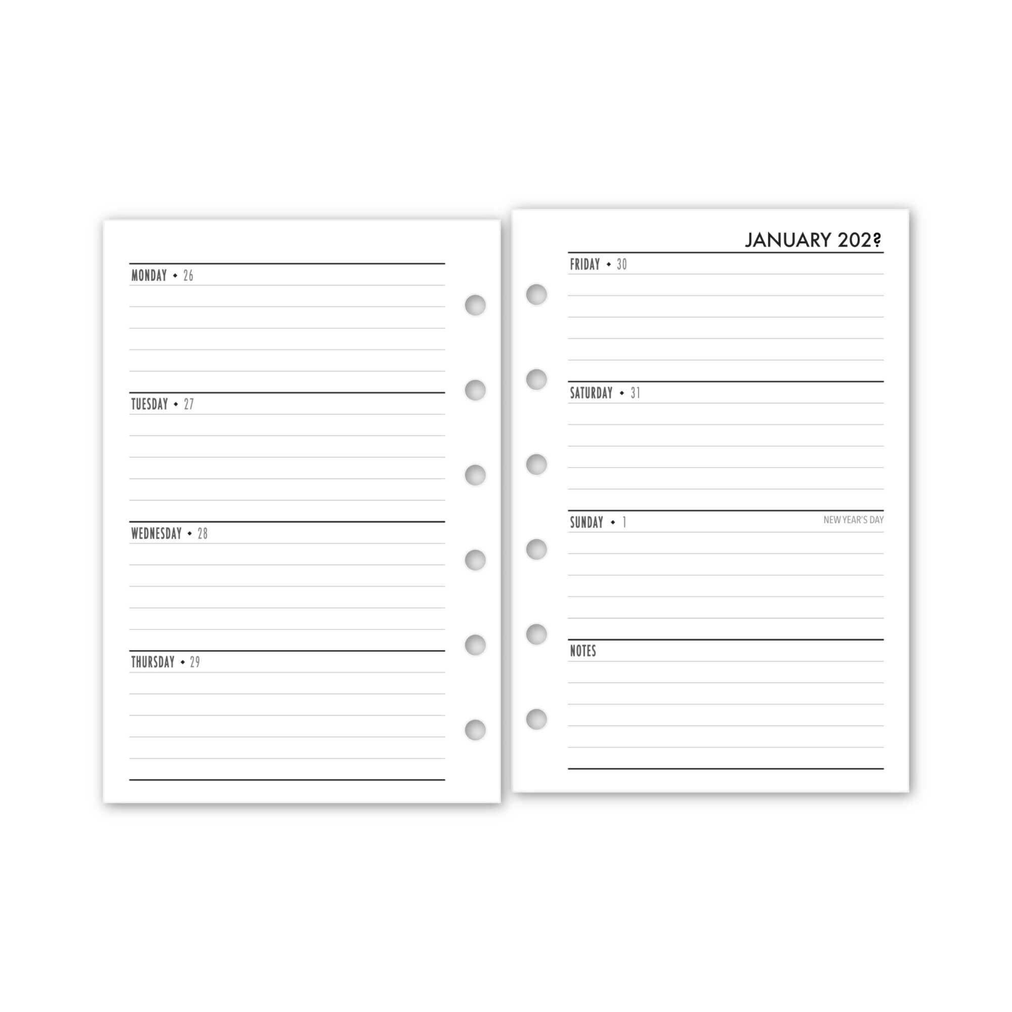  Personal Habit Tracker Planner Insert Refill, 3.74 x 6.73  inches, Pre-Punched for 6-Rings to Fit Filofax, LV MM, Kikki K and Other  Binders, 24 Sheets Per Pack : Handmade Products