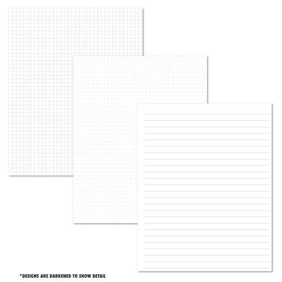 Note Pages Add-on Pack for Our Citygirl Spiral Planners and Teacher  Planners, 7x9, Letter Size Plans, Lined, Dot Grid or Graph Paper 