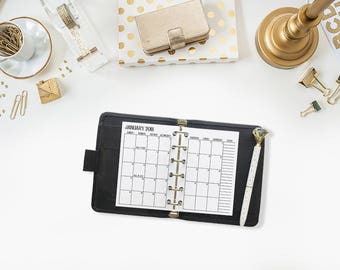 Pocket 2018 Monthly printed planner calendar - Mo2P - month on 2 page - monthly calendar