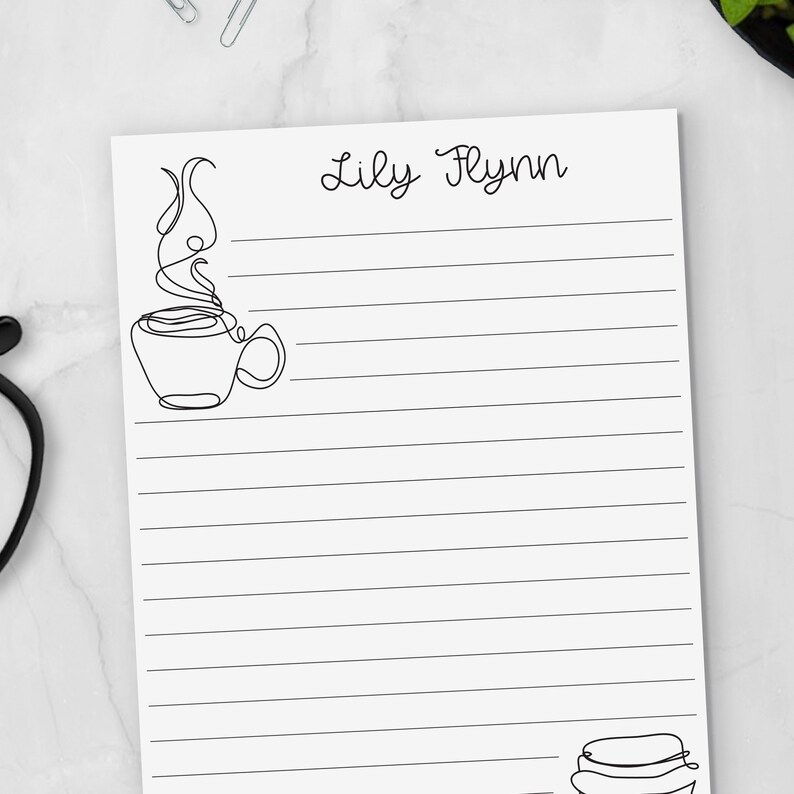 Personalized Half Size Notepad, Stationery for Women and Girls 50