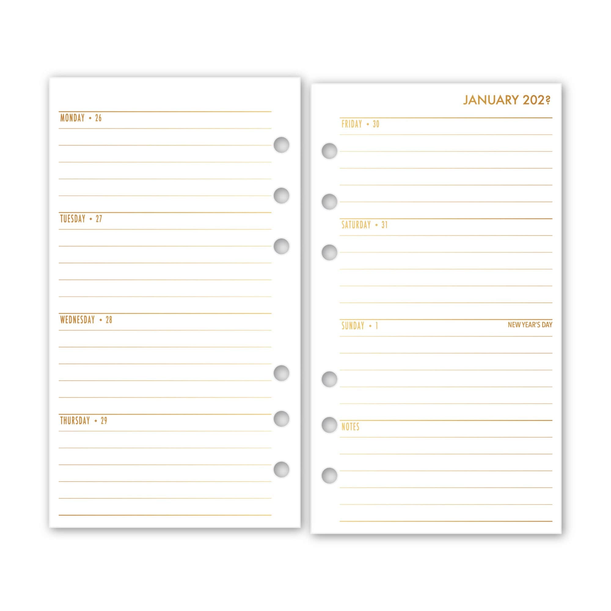 Planner Notepaper Refill FITS Louis Vuitton Agenda MM Medium Cover