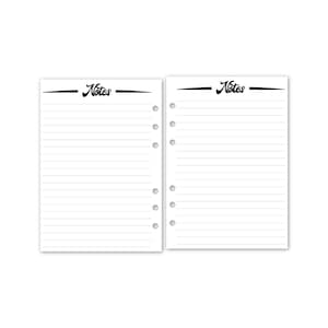 A5 Groovy Notes Refill, 5.83 x 8.27, Minimalist Lined Writing Paper, Notetaking Sheets, Daily Idea Journal, Everyday Classic Notebook Pages