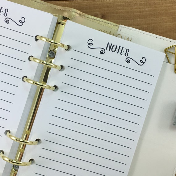 15 Double-Sided sheets fits six-ring binders Pocket size Book Review Planner insert