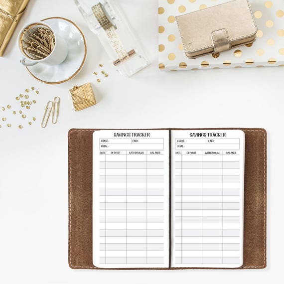 Savings Tracker Travelers Notebook