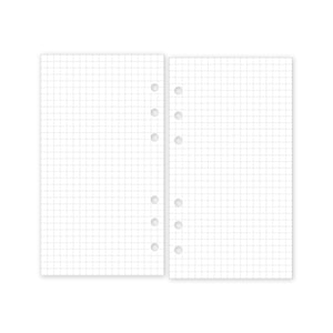 Personal Graph Paper Refill, 3.74&quot; x 6.73&quot;, Binder Planner Insert, Square Grid, Bullet Journal Pages, Note Taking, Mathematical Drawing