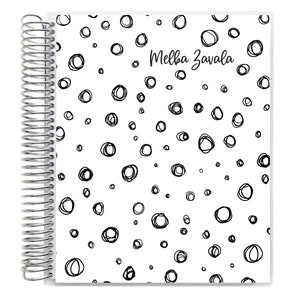 Monthly Spiral Bound Planner, 7" x 9" size, Choose from Dot Grid, Graph or Lined Note Pages, MONTHLY ONLY - Bubbles Galore