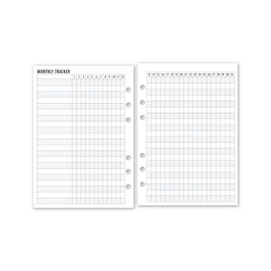 A5 Habit Tracker Refill, 5.83 x 8.27, Daily Goal Tracking Sheets, Routine Builder, Wellness Self-Improvement Progress, Health Log