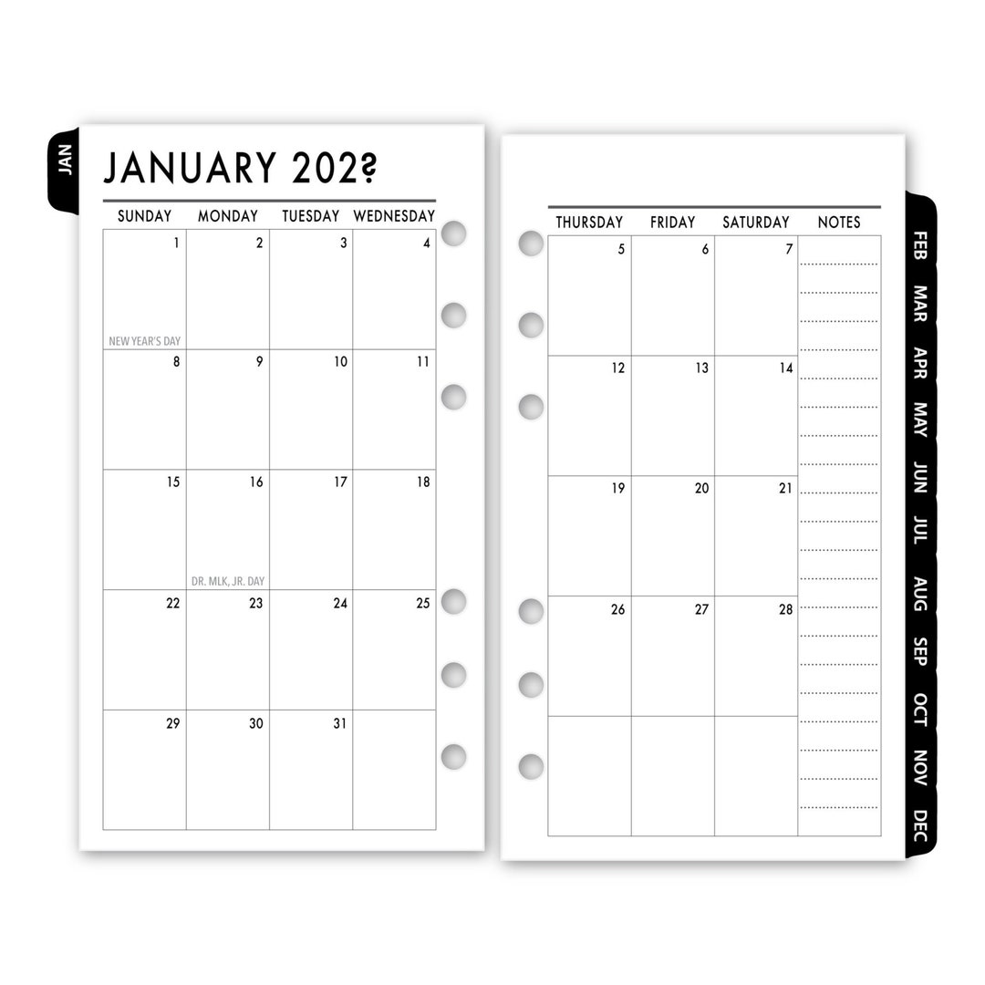 printed-personal-rings-tabbed-month-on-2-pages-deluxe-planner-etsy