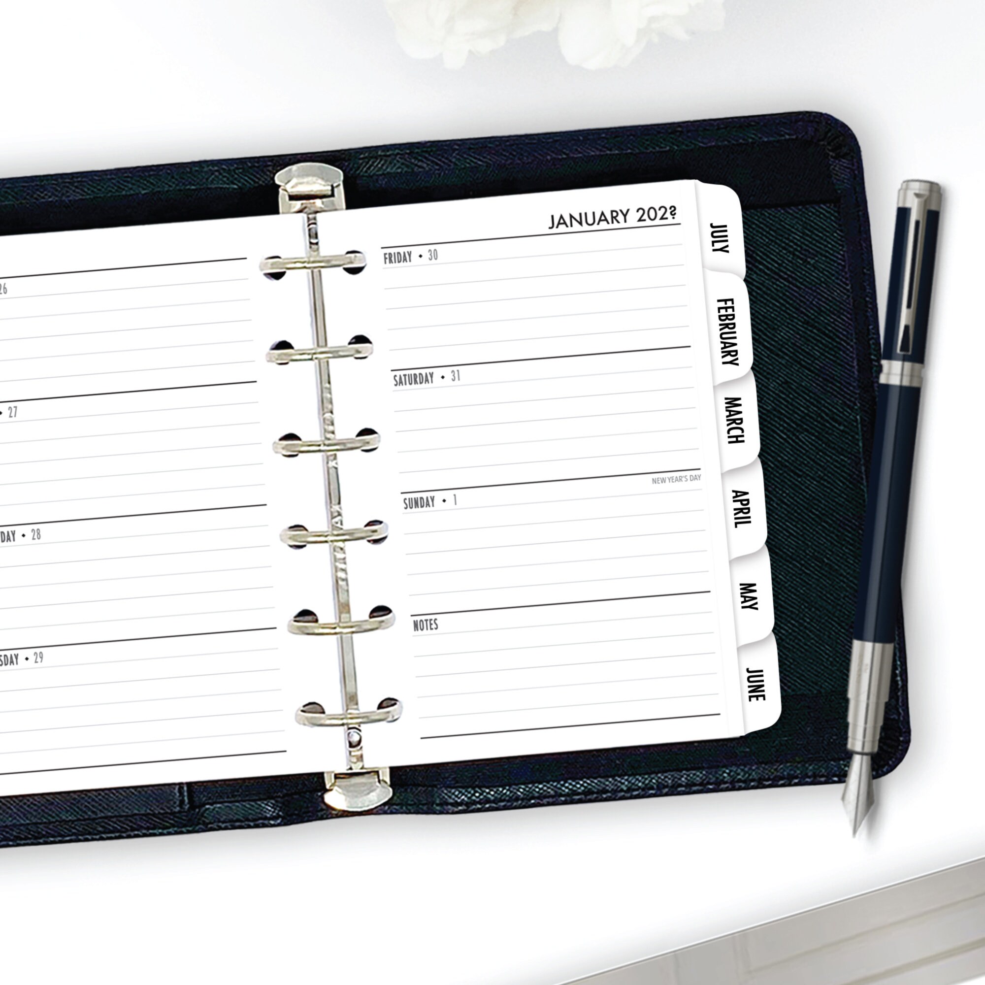Pocket Tabbed Complete Horizontal Calendar Refill, 3.2" X 4.7", Dated ...