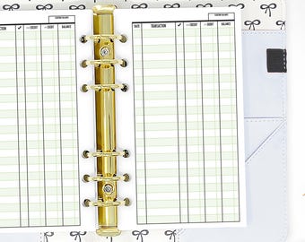 Inserto planificador de registro de chequera personal, finanzas del hogar, gestión financiera, apio