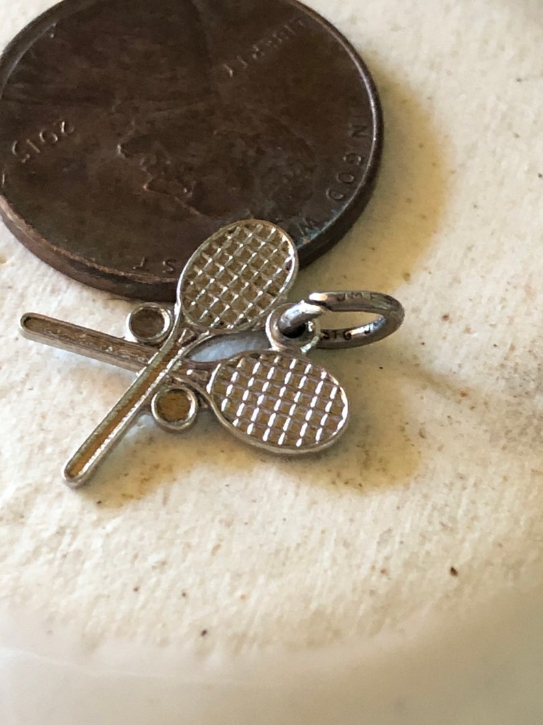 Cute Sterling Silver Tennis Racket Charm Ready for Charm Bracelet #tennisracketcharmforcharmbracelet