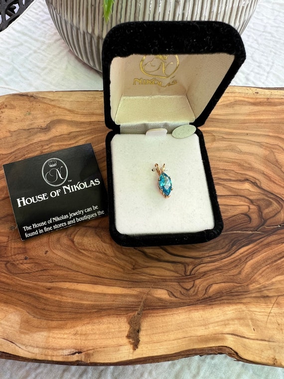 House of Nikolas CZ Topaz Pendant, Never Worn, Original Box