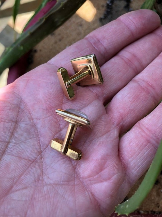 Boutons De Manchette Vintage Anson - Ton Or - Occasion Bon état