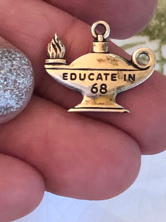 Vintage Education Sterling Silver Charm 1968 #braceletcharms #americanbusinesswomensassociation #abwa