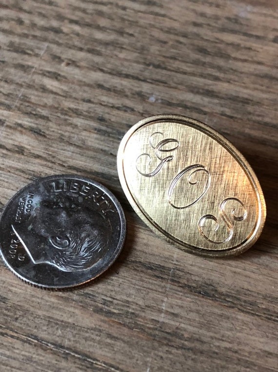 Monogram Tie Clip Initials G O S  12kgf 1/20 #vintagemensfashions