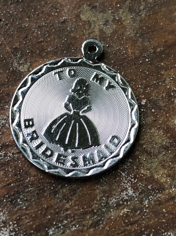 Sterling Silver Bridesmaid Charm 3/4 Inch #bridesmaidcharm #sterlingsilvercharms #charmbraceletscharms