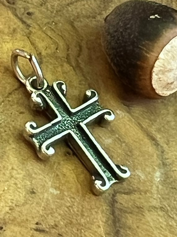 Sterling Silver Tiny Scroll Charm for Bracelet or Chain #baptismgifts #eastergifts #crossesforsale #crossnecklace #bringitalltothetable