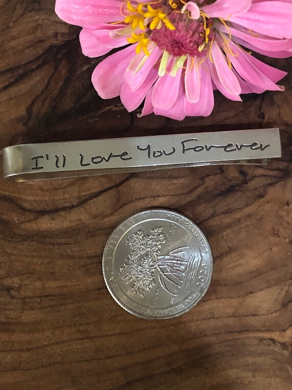 Wedding Silver Tone Tie Bar Love you Forever #iwillloveyouforever #weddingtiefashions #weddinggifts
