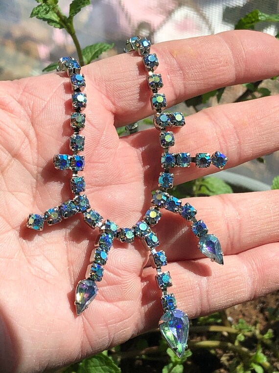 Vintage AB Rhinestone Woolworth Bib Necklace 16 inch #ABrhinestonejewelry #artdecojewelry #vintageweddingrhinestones