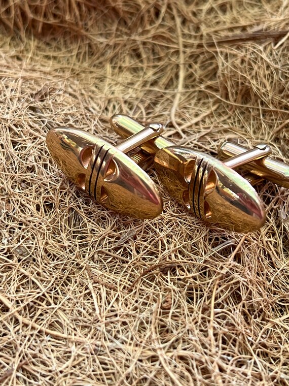 Vintage Swank Gold Tone Mid Modernist Cufflinks #vintageswankcufflinks