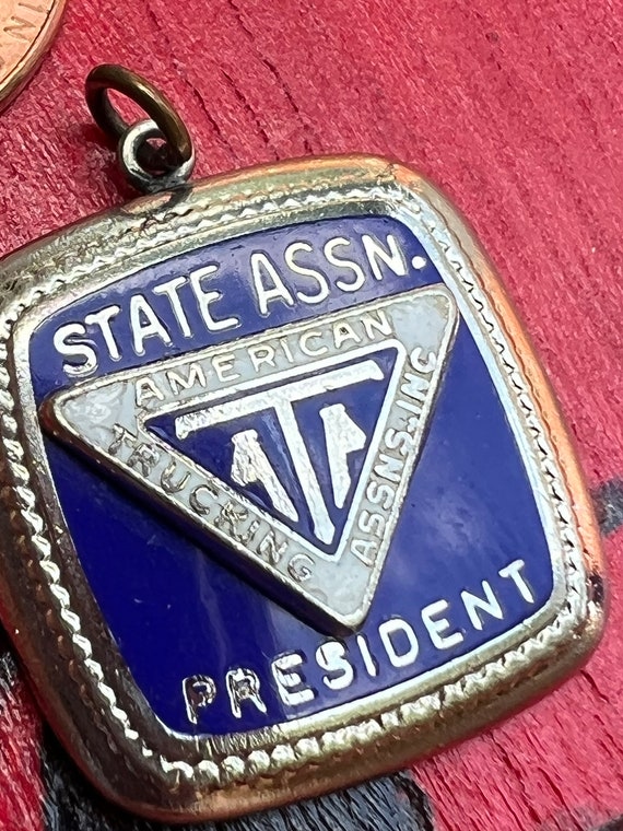 Vintage American Trucker Association Necklace Charm for Bracelet or Necklace Sterling Silver #vintagecharmbracelet