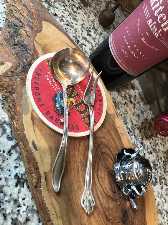 Stratford Silver Co Vintage Silver Plate Condiment Spoon and Fork Set #vintagesilverware #silverwarereplacementpatterns #bridalshower