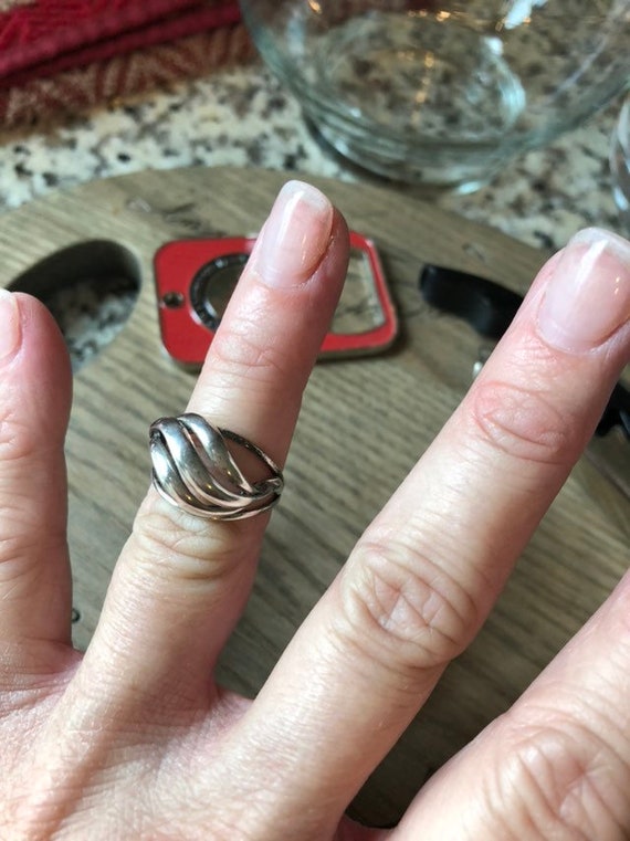 Beau Sterling Company Dome Ring – Adjustable Sterling Silver Band, Size 5-5.5