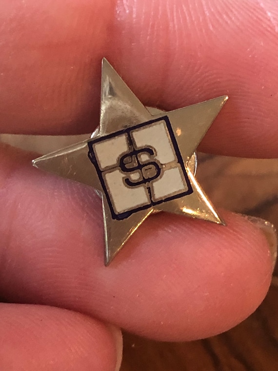 Monogram S Star Tie Tack #vintagetietack #vintagefashiontietack