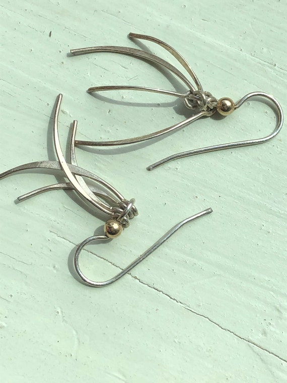 925 Silver Dangle Open Fan Dangle Drop Earrings #sterlingsilverjewelrysale #dangleearrings