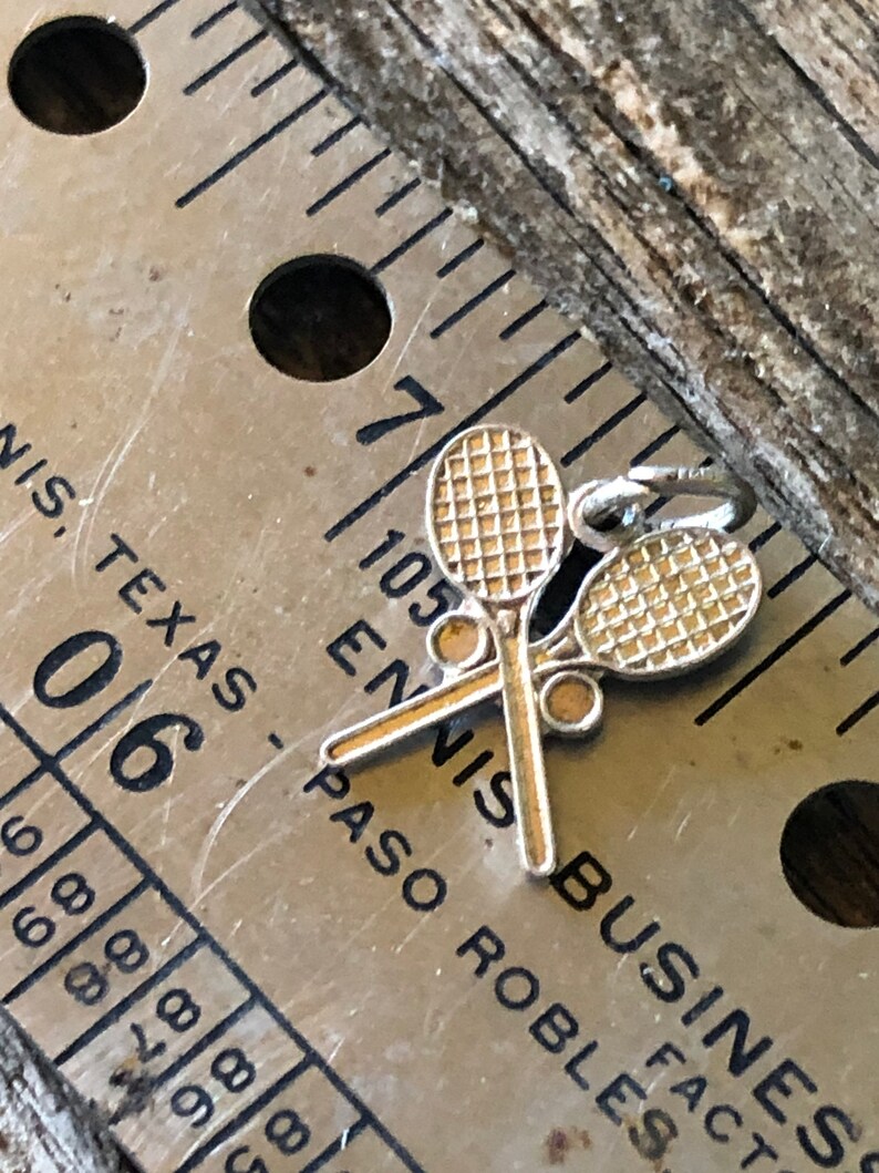 Cute Sterling Silver Tennis Racket Charm Ready for Charm Bracelet #tennisracketcharmforcharmbracelet