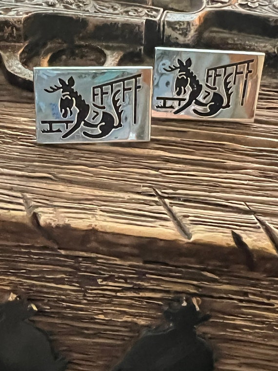 SilverTone Animated Donkey with 7 Cufflinks Novelt