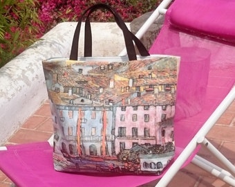 Beach totes, Gustav Klimt printed canvas bag, handbag for women, casual chic handbags, handmade canvas totes