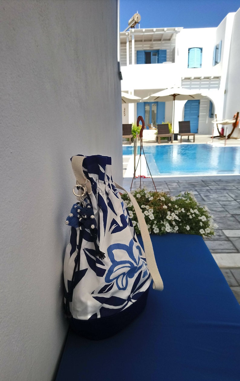 Goyard grand sac cabas en vinyl transparent imprimé bleu Polyester