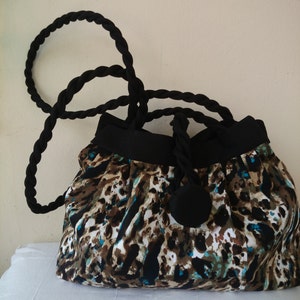 Leopard print bag, black and leopard bag, luxury bag, shoulder bags, chic designer handbags , handmade women purse, made in France