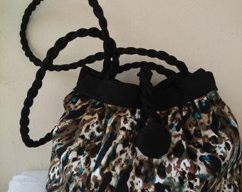 Leopard print bag, black and leopard bag, luxury bag, shoulder bags, chic designer handbags , handmade women purse, made in France