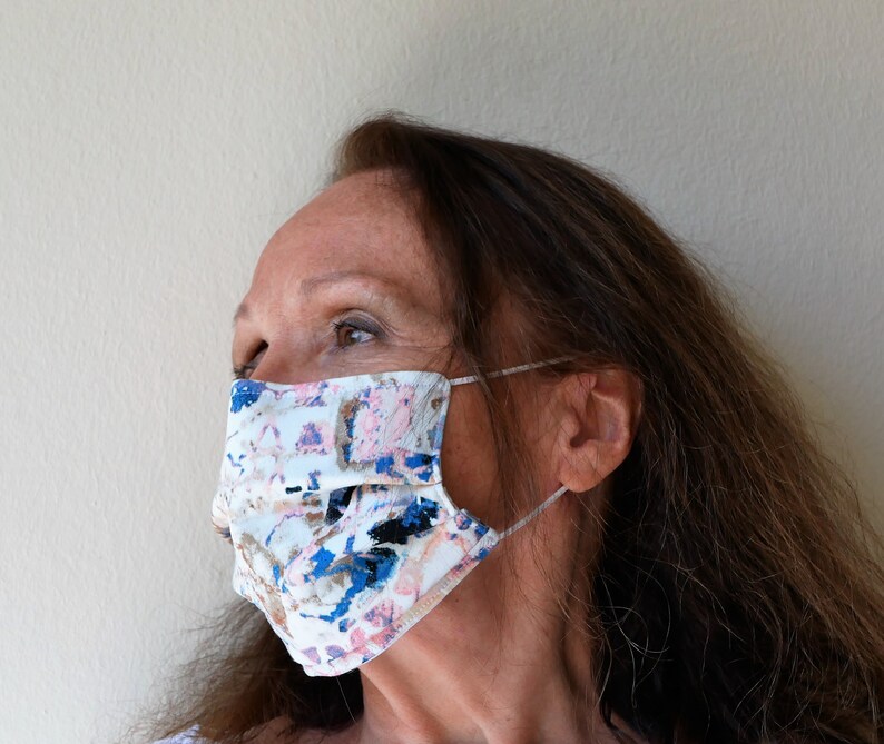 Scrunchie made of cotton fabric Scrunchie matching with the nose wire face mask .