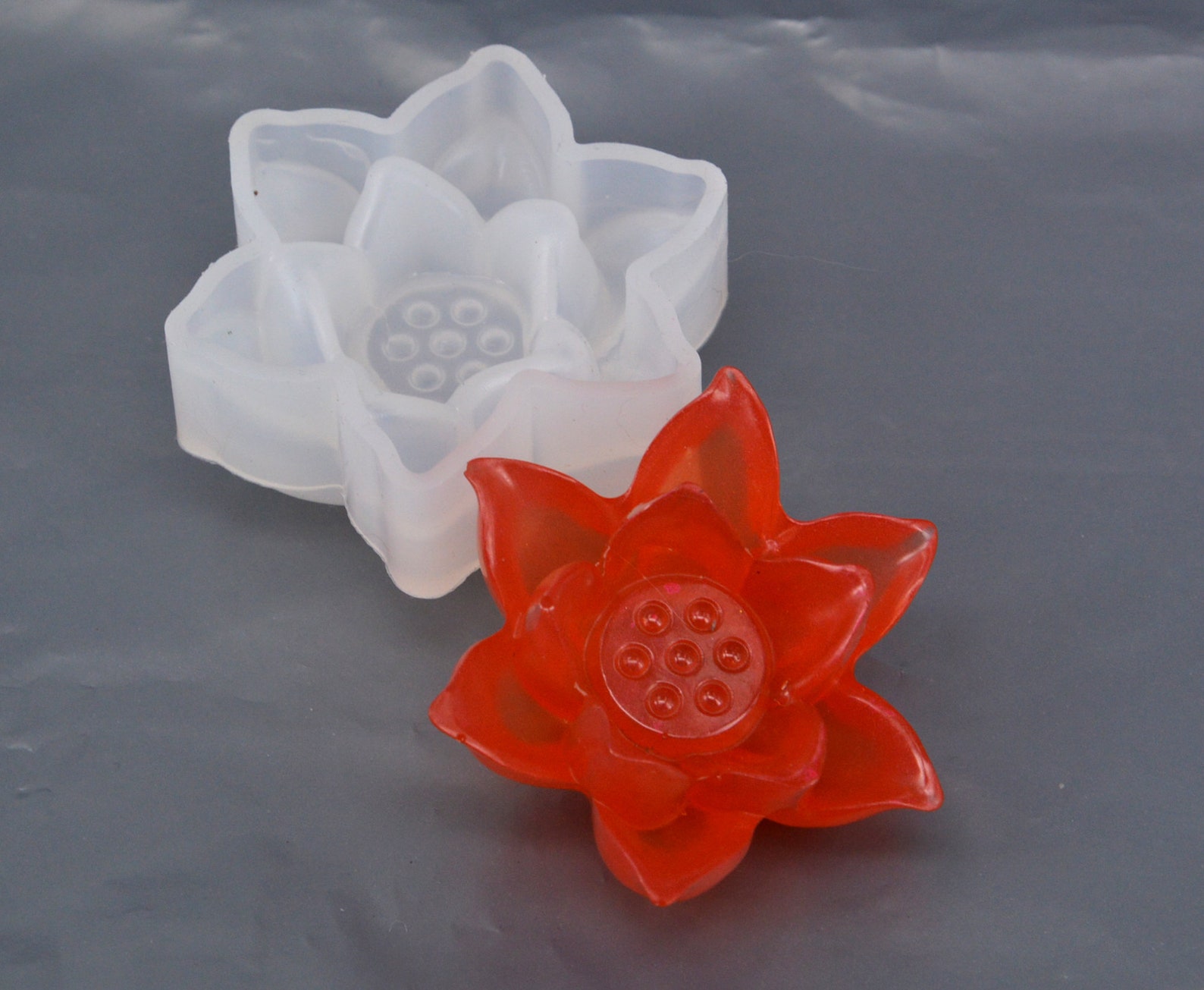 Lotus Flower Resin Mold Flower Craft Casting Silicone Mold Etsy