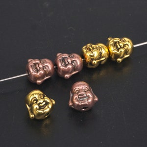 20PC Gold Tone Buddhism Bead , Laughing Buddha Spacer Beads , 10MMX9MM